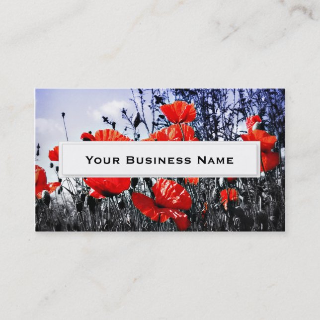 Wild Poppies Flower Business Cards (Front)
