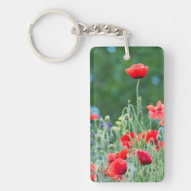 Wild poppies key ring (Front)