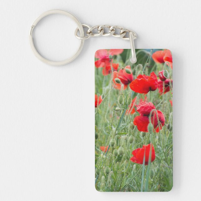 Wild poppies key ring (Front)