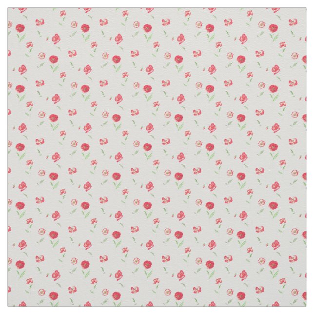 Wild poppies pattern fabric (Swatch)