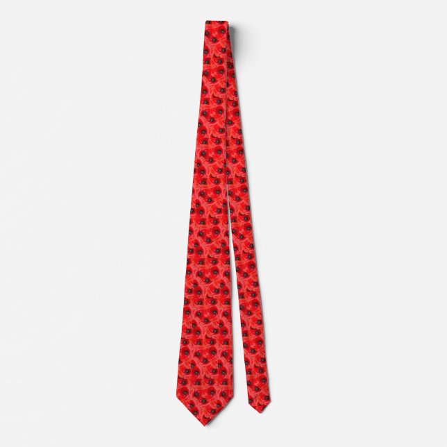 Wild poppies pattern tie (Front)