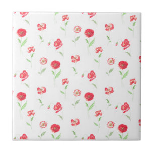 Wild poppies pattern tile