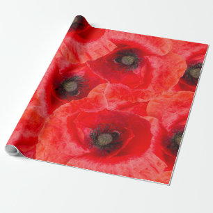Wild poppies pattern wrapping paper