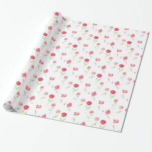 Wild poppies pattern wrapping paper