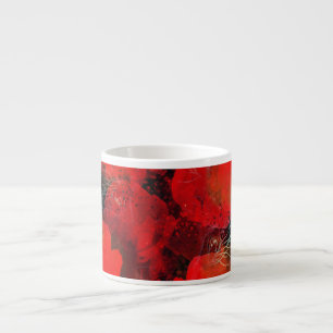 Wild Poppies Watercolor Digital Drawing Espresso Cup