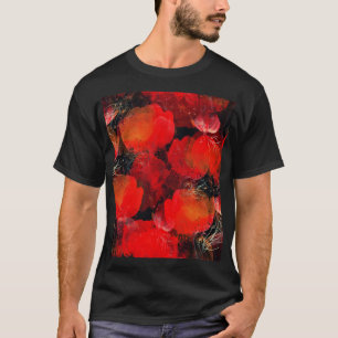 Wild Poppies Watercolor Digital Drawing T-Shirt
