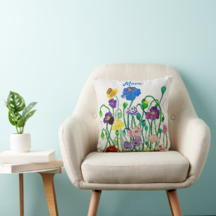 Wild Poppy colourful and fun named Cushion