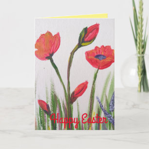 Wild poppy Easter Greetings card