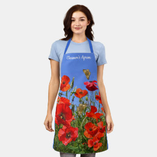 Wild Poppy Field personalised Apron