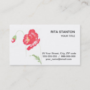 Wild poppy flower business card