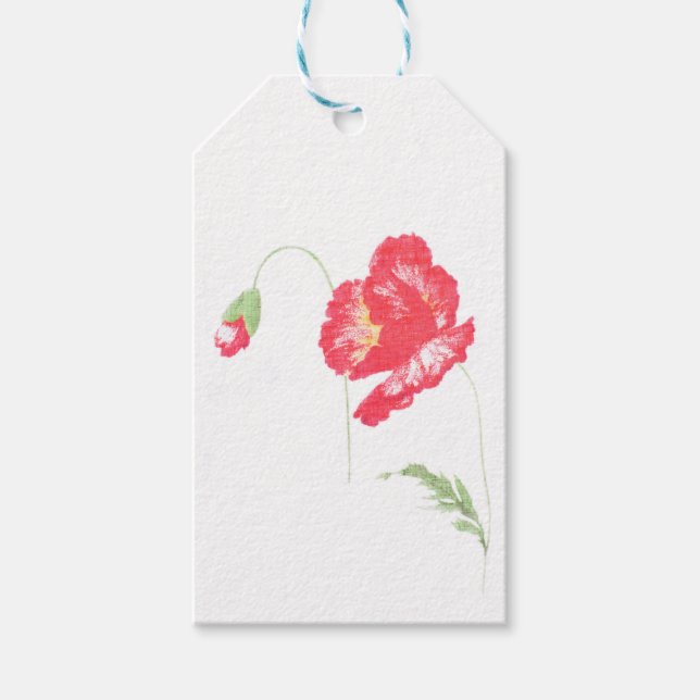 Wild poppy flower gift tags (Front)
