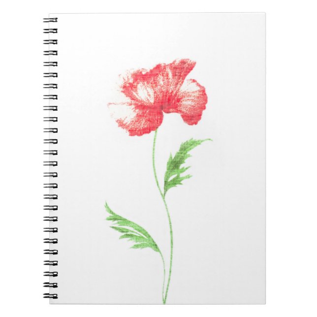 Wild poppy flower notebook (Front)
