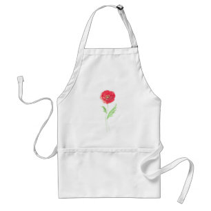 Wild poppy flower standard apron