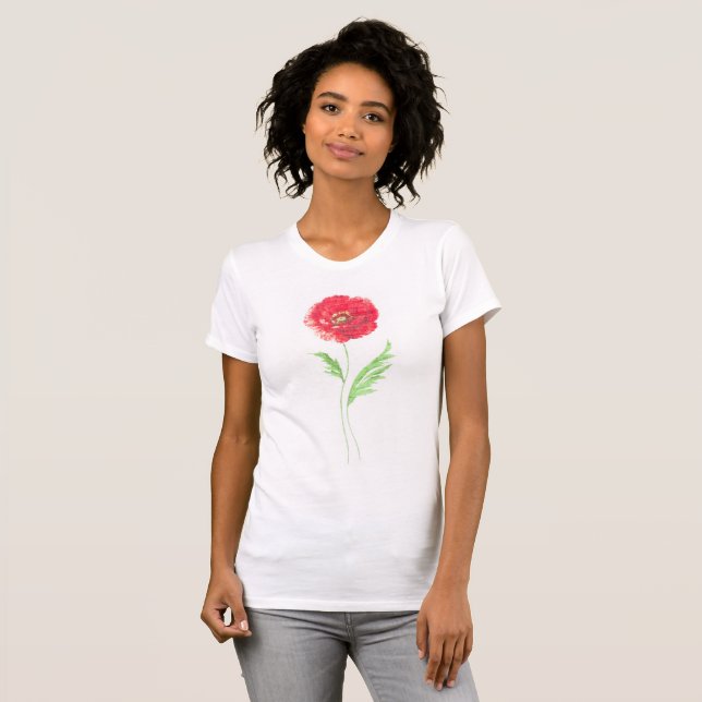 Wild poppy flower T-Shirt (Front Full)