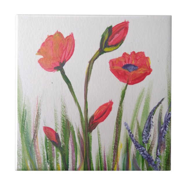 Wild poppy tile (Front)