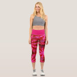 Wild Psychedelic Hot Pink Fractal Starburst Capri Leggings<br><div class="desc">These fun capri leggings are bright, colourful, and full of fun. They feature a fractal starburst pattern in shades of hot pink or fuchsia. A fractal is actually a pattern based on a series of mathematical equations, this particular one is from the Mandelbrot set, but it has a decidedly retro...</div>