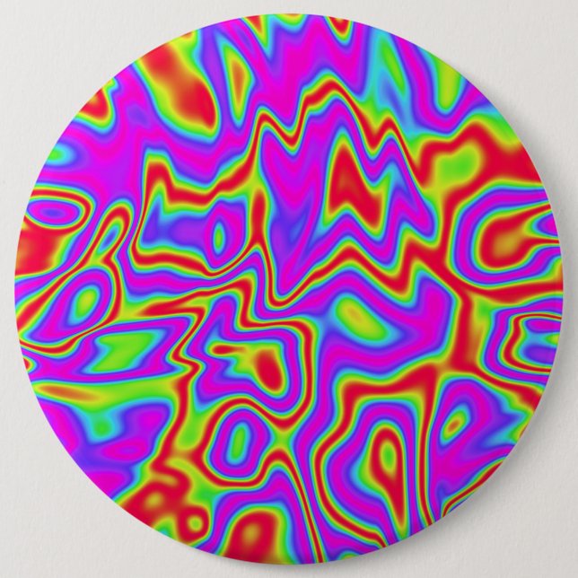Wild Psychedelic Liquid Colours 6 Cm Round Badge (Front)