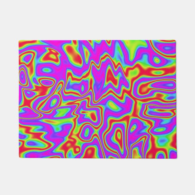 Wild Psychedelic Liquid Colours Doormat (Front)