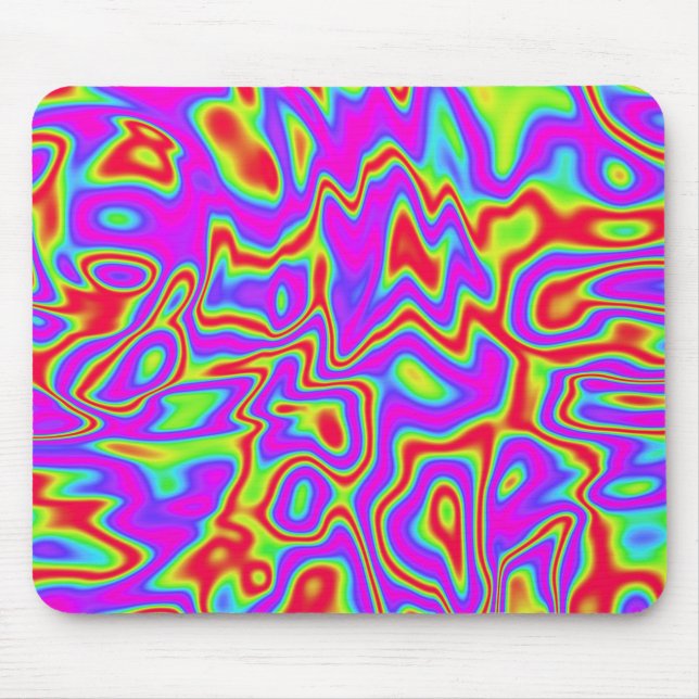 Wild Psychedelic Liquid Colours Mouse Mat (Front)