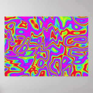 Wild Psychedelic Liquid Colours Poster
