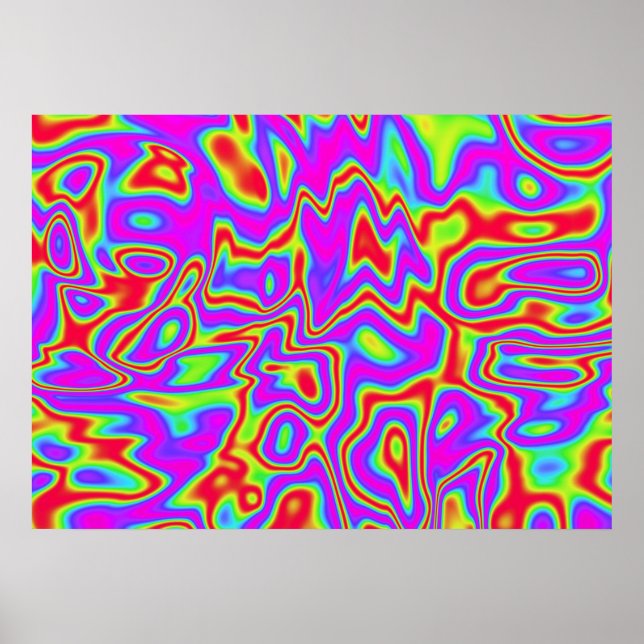 Wild Psychedelic Liquid Colours Poster (Front)