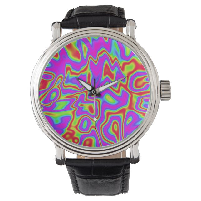 Wild Psychedelic Liquid Colours Watch (Front)