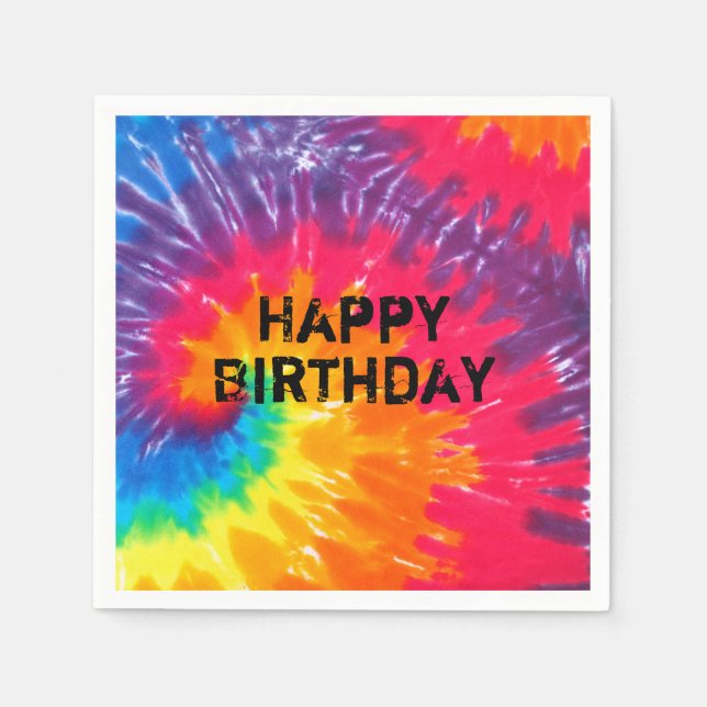 wild psychedelic neon tie dye abstract napkin (Front)