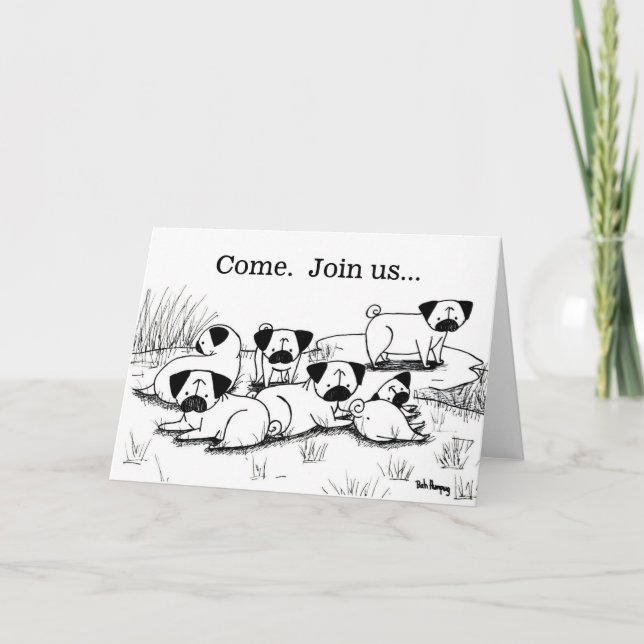 Wild Pug Grumble Invitation (Front)
