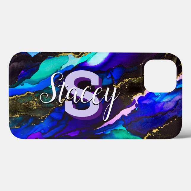 Wild Purple and Fuscia Alcohol Ink Case-Mate iPhone Case (Back (Horizontal))