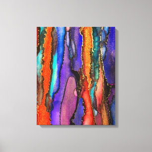 Wild Purple and Gold Alcohol Ink Painting Canvas Print