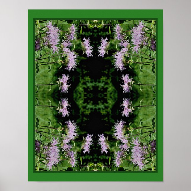 Wild Purple Bee Balm Abstract  Poster (Front)