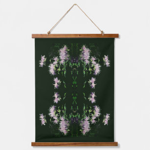 Wild Purple Bee Balm Floral Abstract Hanging Tapestry