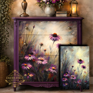 Wild Purple Daisy Decoupage Tissue Paper