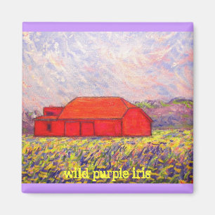 wild purple iris slogan magnet