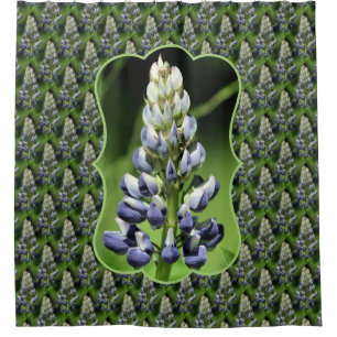 Wild Purple Lupine Floral Nature Pattern Shower Curtain