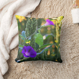 Wild Purple Morning Glory Flowers   Cushion