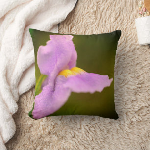 Wild Purple Orchid Flower Dewdrops Cushion