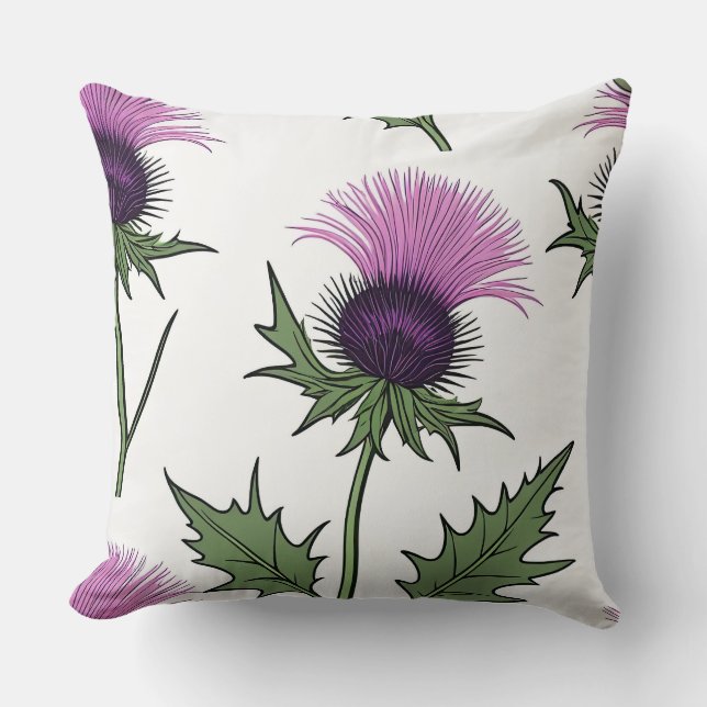 Wild Purple Thistle Cushion (Front)