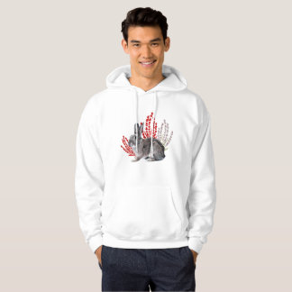 Wild Rabbit with Red and Purple Botanicals Hoodie