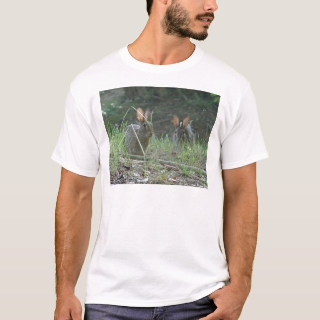 Wild Rabbits Eastern Cottontail Pair Apparel Gifts T-Shirt (Front)