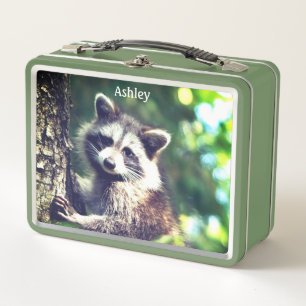 Wild Racoon on the Jungle Metal Lunch Box