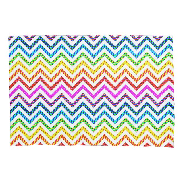 Wild Rainbow Chevron Pattern Pillowcase (Front)