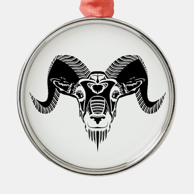 wild ram metal tree decoration (Front)