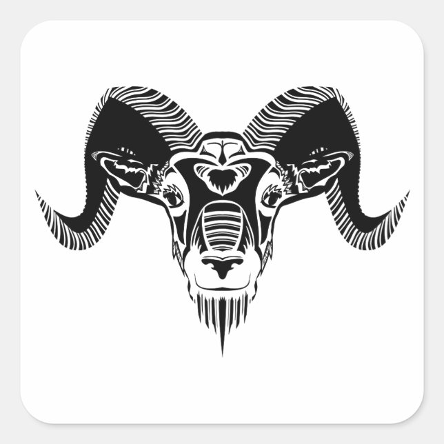 wild ram square sticker (Front)