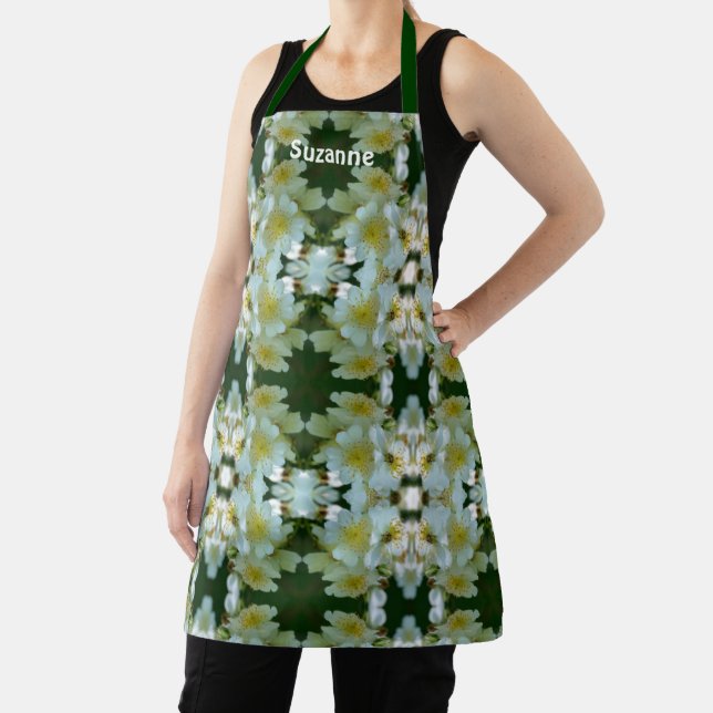 Wild Rambling Roses Floral Pattern Personalised Apron (Insitu)