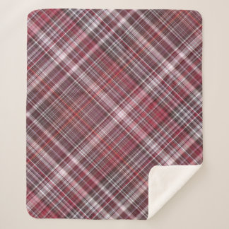 Wild Raspberries Crimson Red Plaid Sherpa Blanket