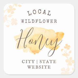 Wild Raw Honey Custom Watercolor Square Sticker