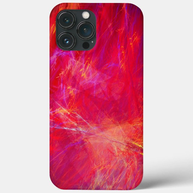 "Wild Red" - Abstract Fractal Flames Textured  Case-Mate iPhone Case (Back)