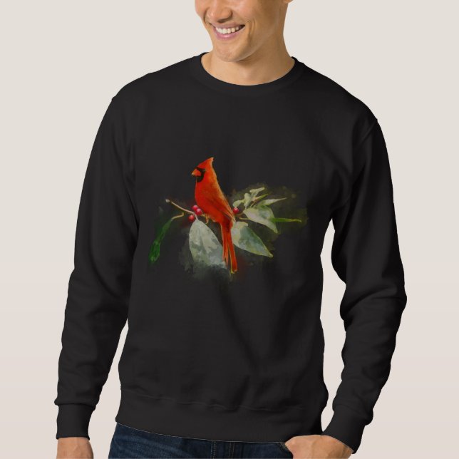 Wild Red Cardinal Bird Sweatshirt (Front)