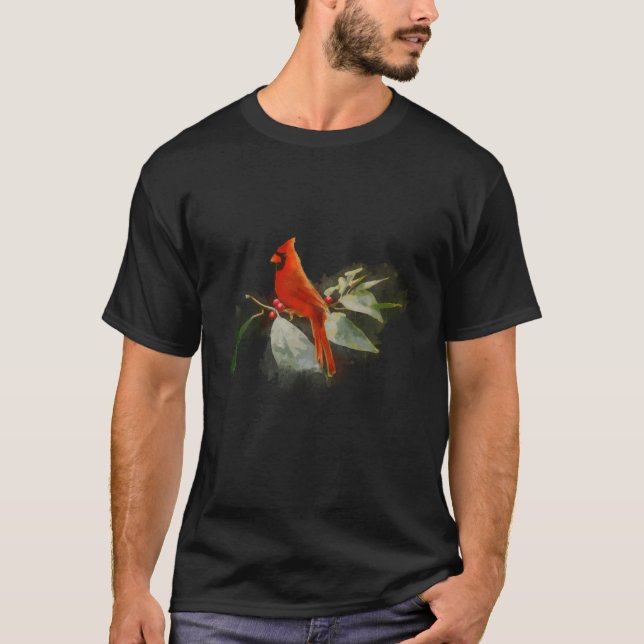 Wild Red Cardinal Bird T-Shirt (Front)